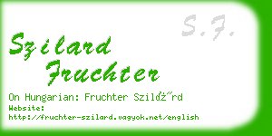 szilard fruchter business card